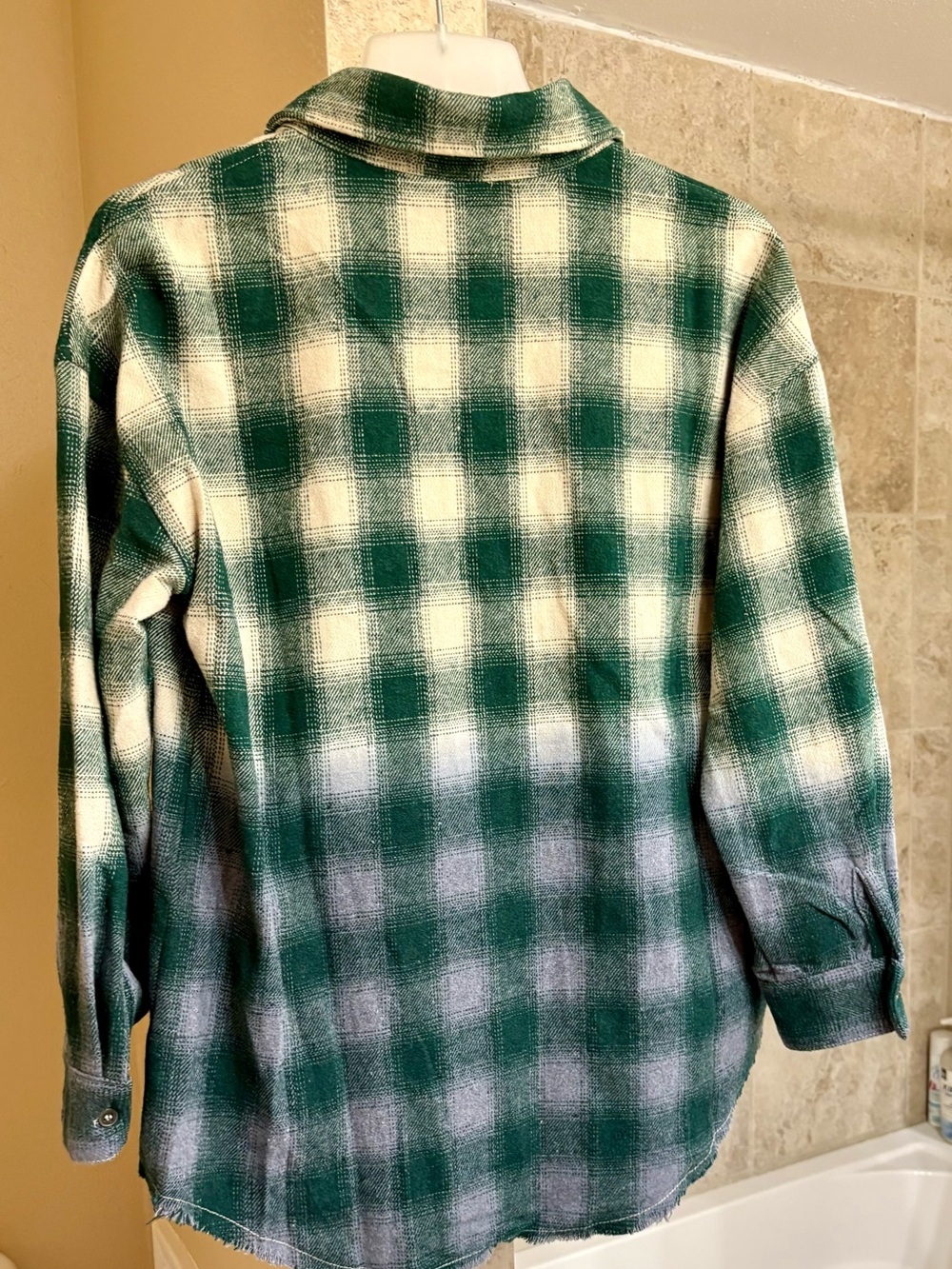 Peach Love California Green and Cream Plaid Shirt - Picture 4 of 4